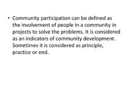 community participation