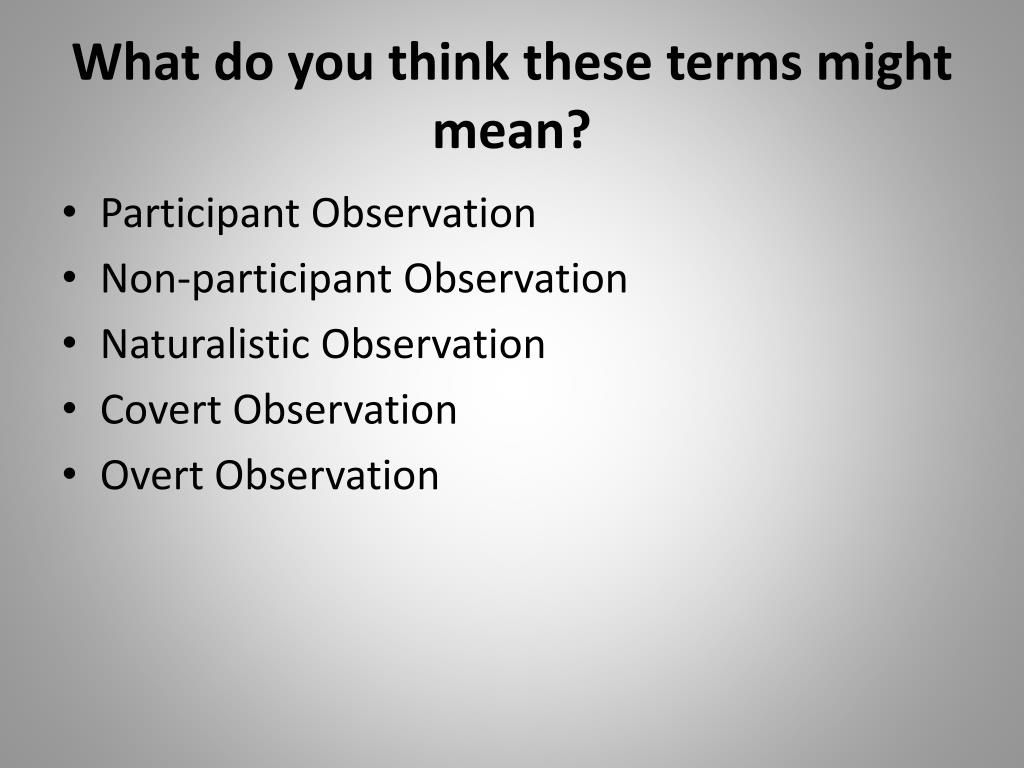 non participant observation